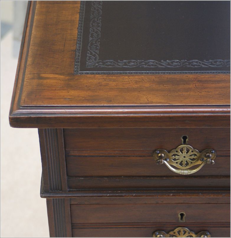 2062 Small Antique Walnut Pedestal Desk JAS Shoolbred (10)